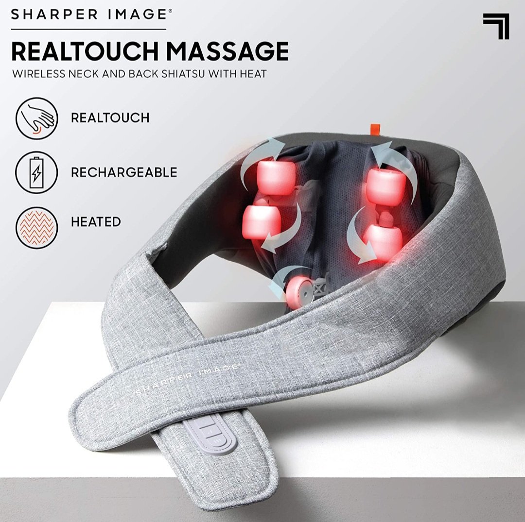 Sharper Image Realtouch Massage Wireless Neck & Back Shiatsu - Suprema